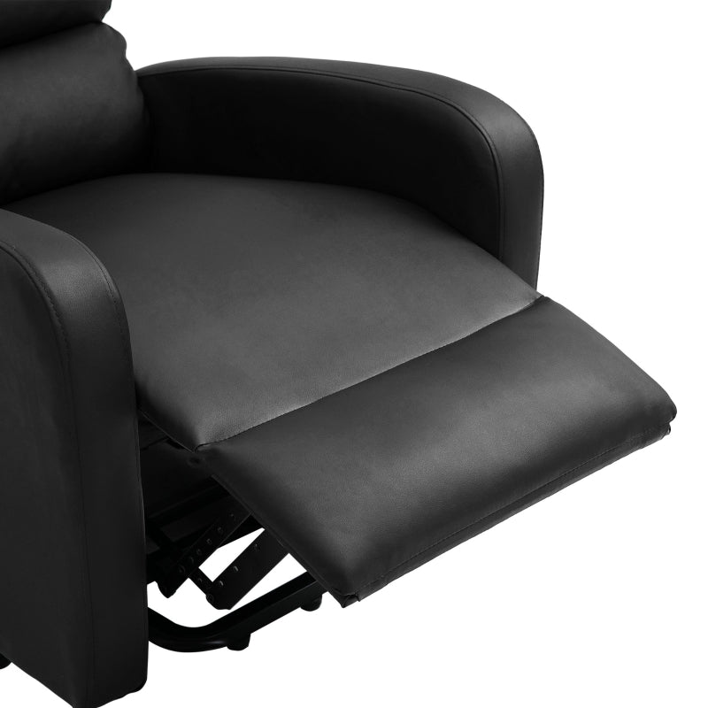 Power Lift Recliner Massage Chair with Heat and Vibration, Heavy Duty Mechanism, Side Pockets, Remote Control, Faux Leather - 73x91x109 cm, Black