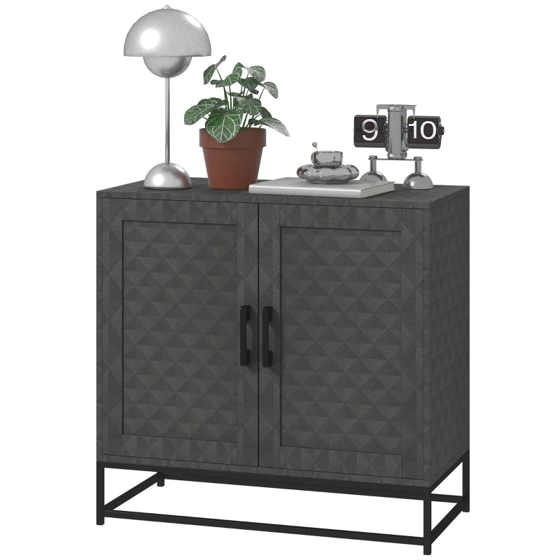 Modern Freestanding Sideboard Storage Cabinet with Adjustable Shelf and Double Doors for Living Room Grey