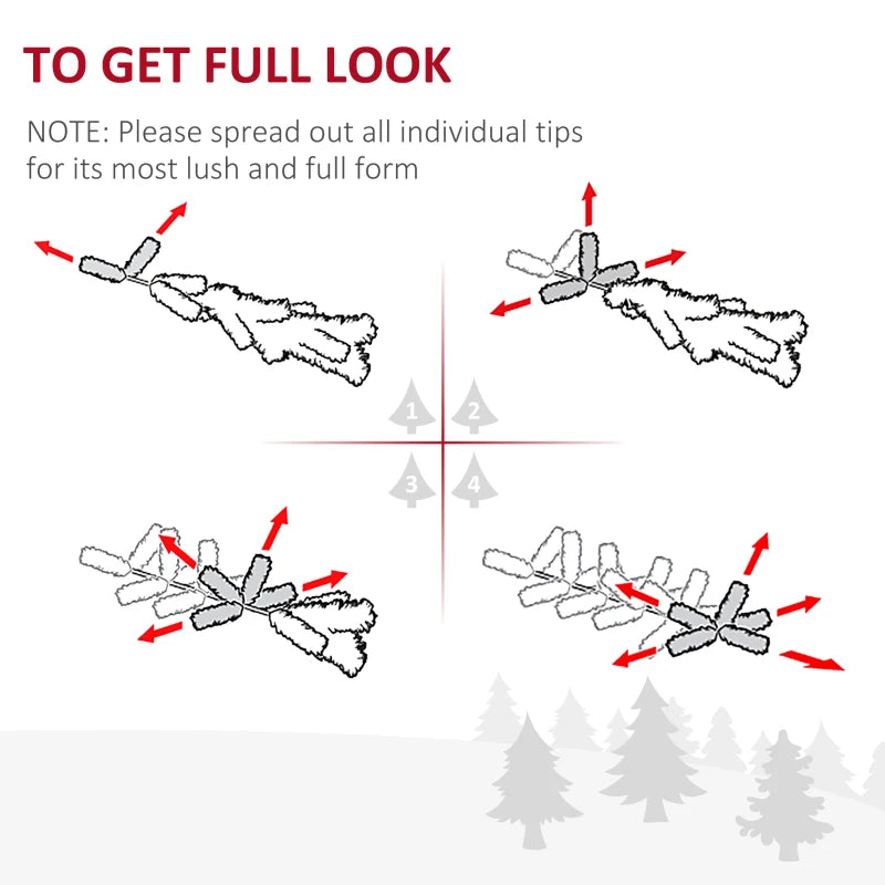 5FT Multicoloured Artificial Christmas Tree with Fibre Optic Lights, Pre-Lit Modes, Metal Stand & Star Holder - Festive Home Decoration