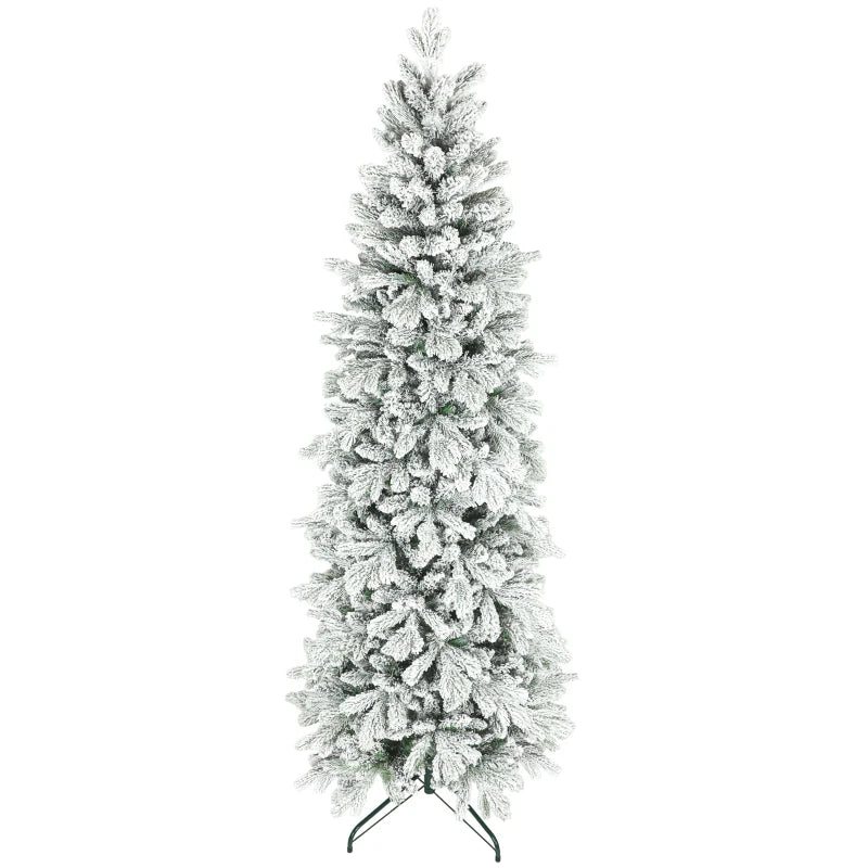 7ft Flocked Artificial Christmas Tree - Lush Snowy Pine, Pre-Lit, Perfect for Holiday Decor, Easy Assembly, Indoor Use