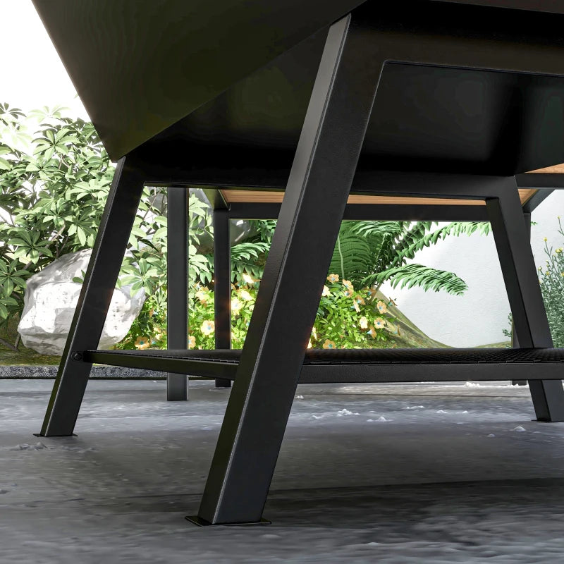 3-in-1 BBQ Grill, Rotisserie Roaster, Fire Pit Set with Cover - Black