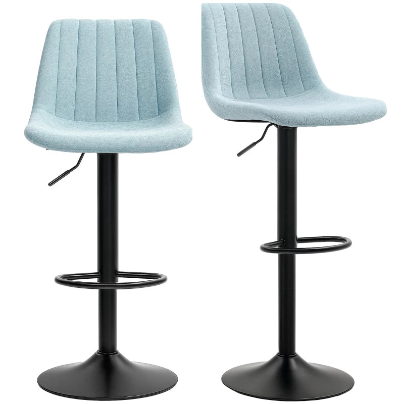 Set of 2 Blue Chenille-Feel Tub Bat Stools - Stylish, Comfortable, and Durable Bathroom Seating