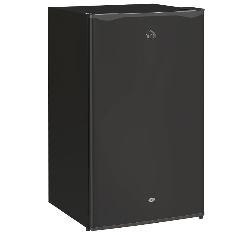 91L Freestanding Under-Counter Fridge with Lock - Stylish Black Mini Refrigerator for Home, Office, or Bar Use