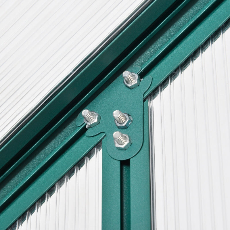 6ft x 6ft Green Polycarbonate Garden Greenhouse with Plant Bed