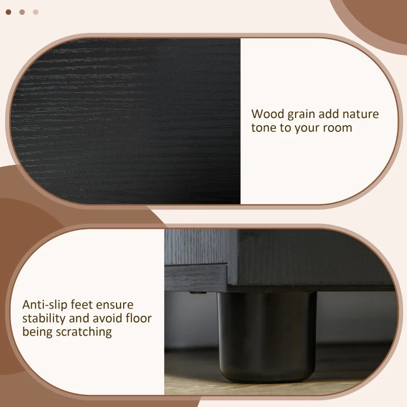 Vinsetto Two-Tier Locking Office Storage Cabinet - Stylish Black Organizer for Secure Document and Supply Storage