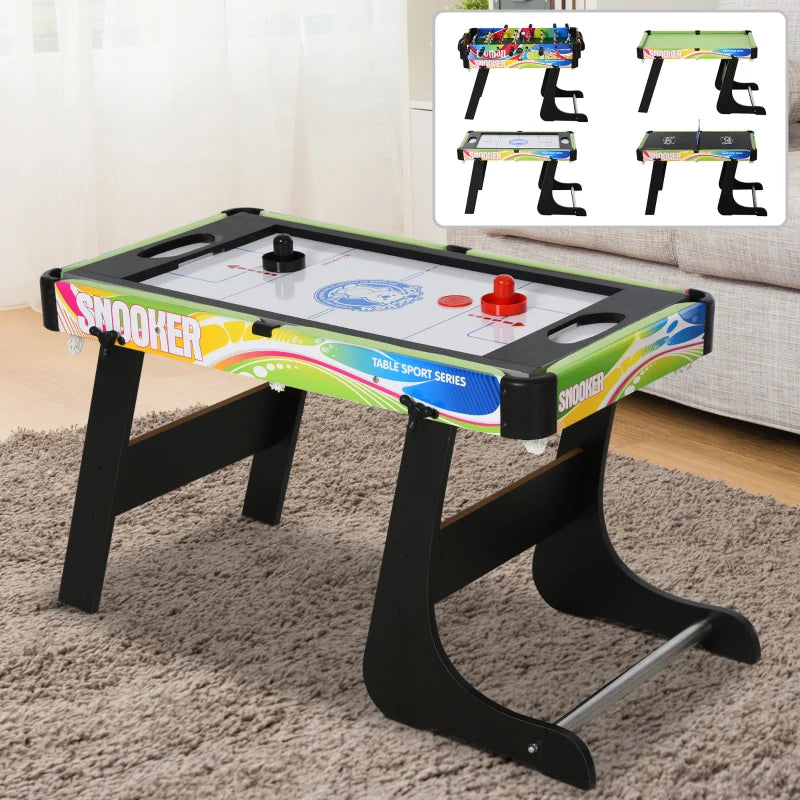 4 in 1 Folding Multi Gaming Table for Hockey Football Table Tennis and Billiards Fun