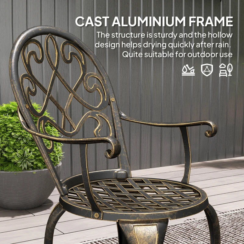 Elegant Bronze Aluminium Garden Set - 3-Piece Outdoor Furniture Set