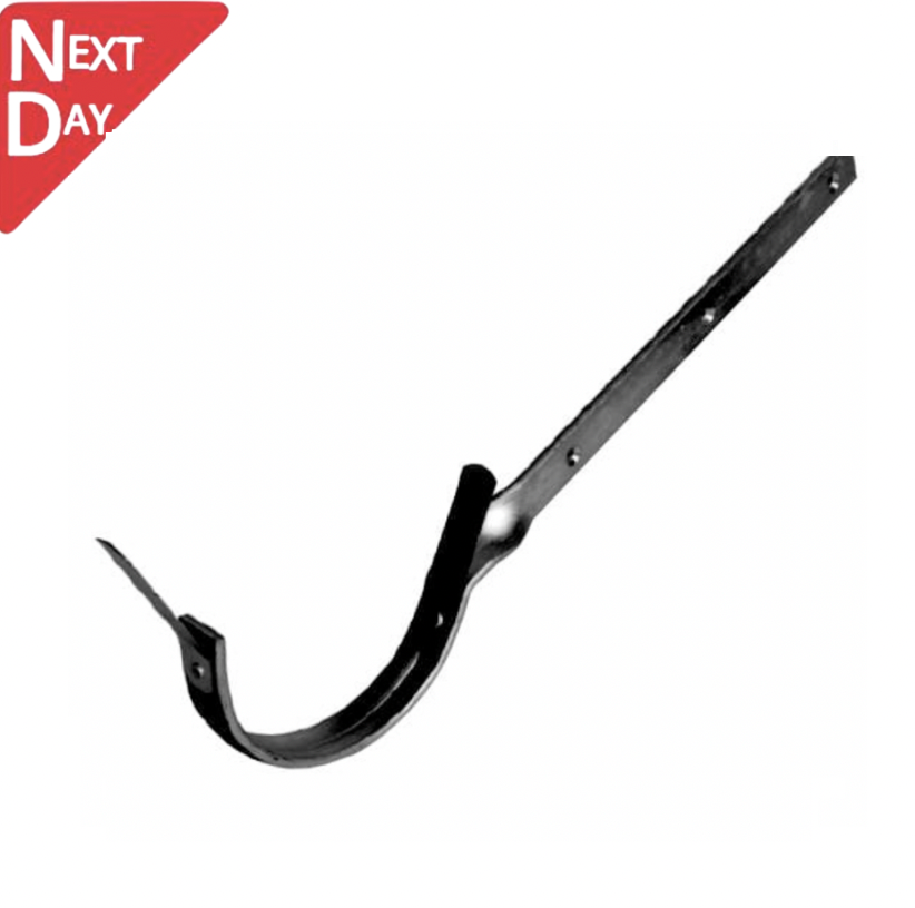 115mm Half Round Black Coated Galvanised Steel Side Fix Rafter Bracket