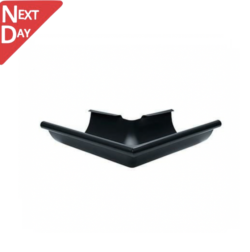 115mm Half Round Black Coated Galvanized Steel 90degree External Gutter Angle