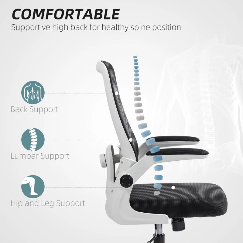 Ergonomic Mesh Back Adjustable Office Chair - Stylish Black Design for Comfort & Support - Perfect for Home & Office Use