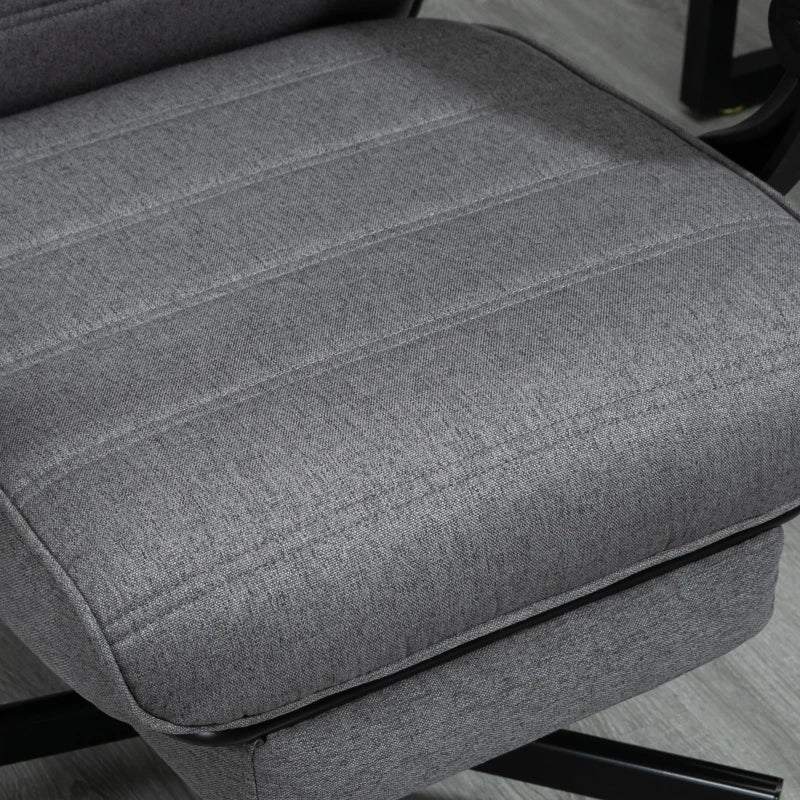 Vinsetto Grey Fabric Office Chair - Adjustable Height Swivel Desk Chair with Rolling Wheels for Home Office & Study
