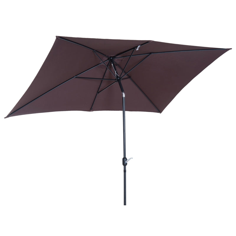 Brown Tilt Crank Patio Umbrella