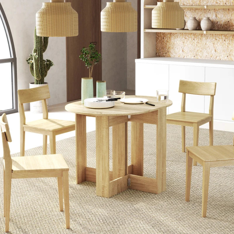 Space-Saving Drop Leaf Folding Dining Table for Small Spaces - Oak Kitchen & Dining Room Furniture