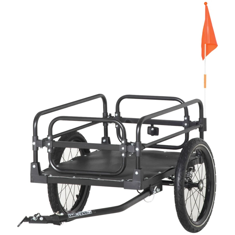 Steel Bike Trailer with Triple Safety Features for Outdoor Storage and Transport