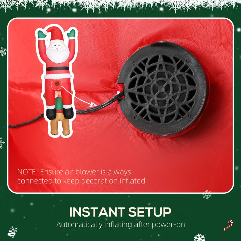 7FT Inflatable Santa with Dog - LED Christmas Decoration for Indoor & Outdoor Holiday Home Decor