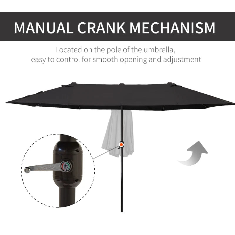 Black 4.6m Canopy Parasol