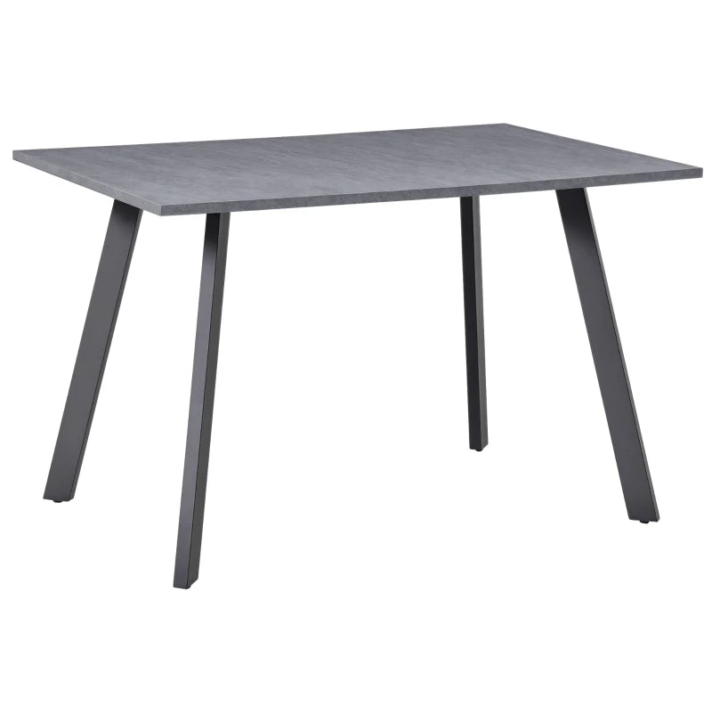 Contemporary Dark Grey Rectangle Dining Table with Metal Legs - Spacious Kitchen Table for Dining Room & Living Room
