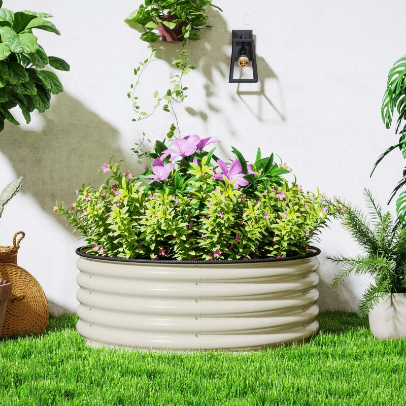 Galvanised Raised Garden Bed with Safety Edging - 120cm x 120cm x 43cm