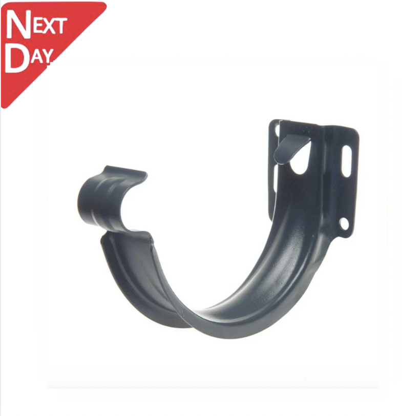 125mm Half Round Anthracite Grey Galvanised Steel 'Short-back' Fascia Bracket
