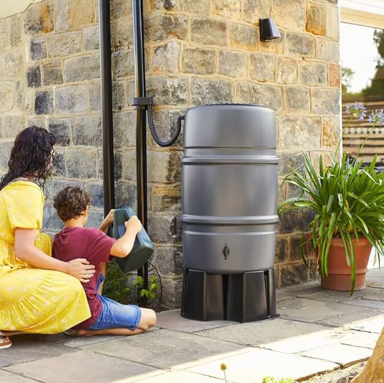 Grey Harcostar 227L Water Butt with Stand and Diverter