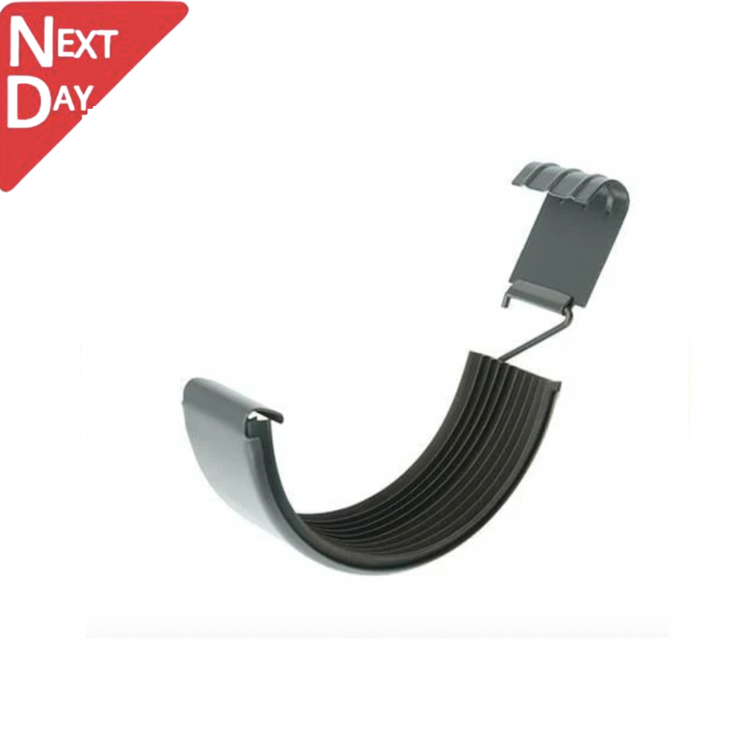 125mm Half Round Anthracite Grey Galvanised Steel Gutter Union