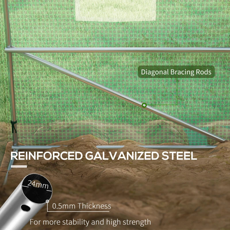 4m x 3m Polytunnel With Integrated Sprinkler System, Greenhouse