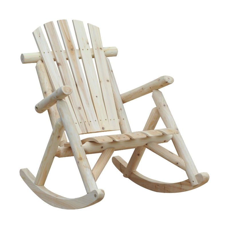 Burlywood Cedar Wood Rocking Adirondack Chair