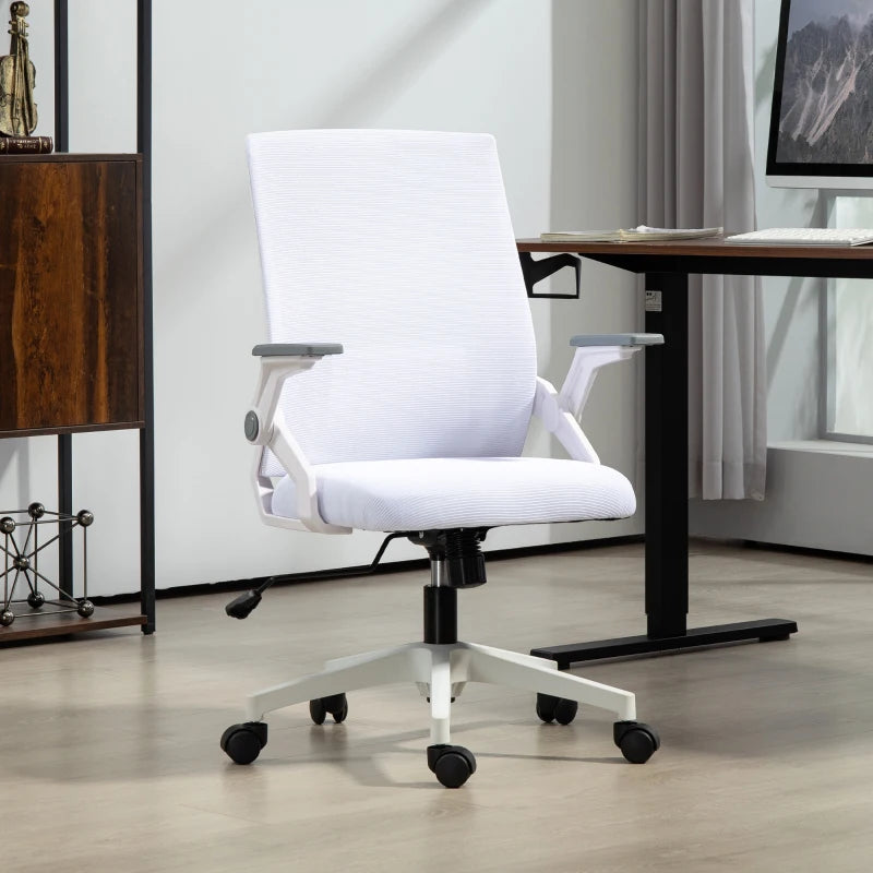 Vinsetto Ergonomic Office Chair with Lumbar Support - Stylish White Design for Comfort and Productivity