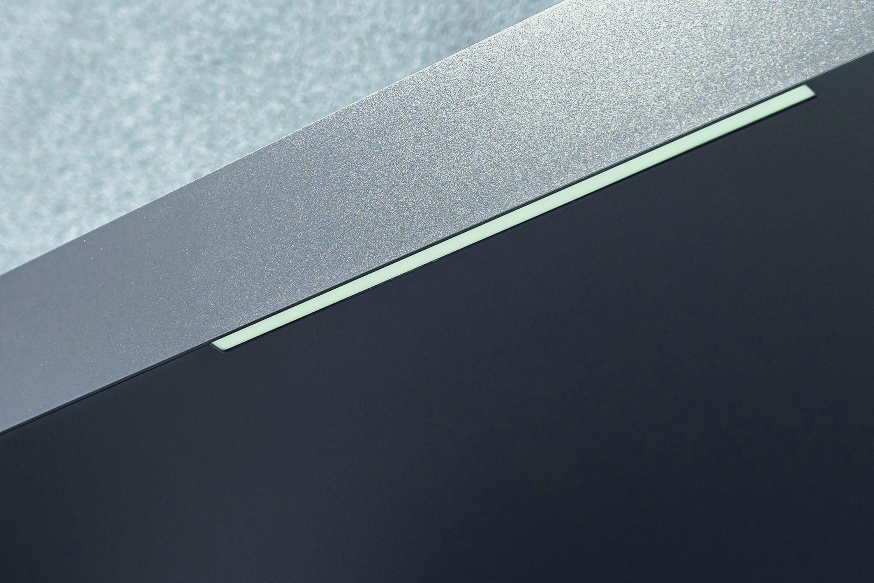 251-300x90cm Aluminium Canopy With LED Light Strip & Side Panel - Anthracite Grey (Left or Right)