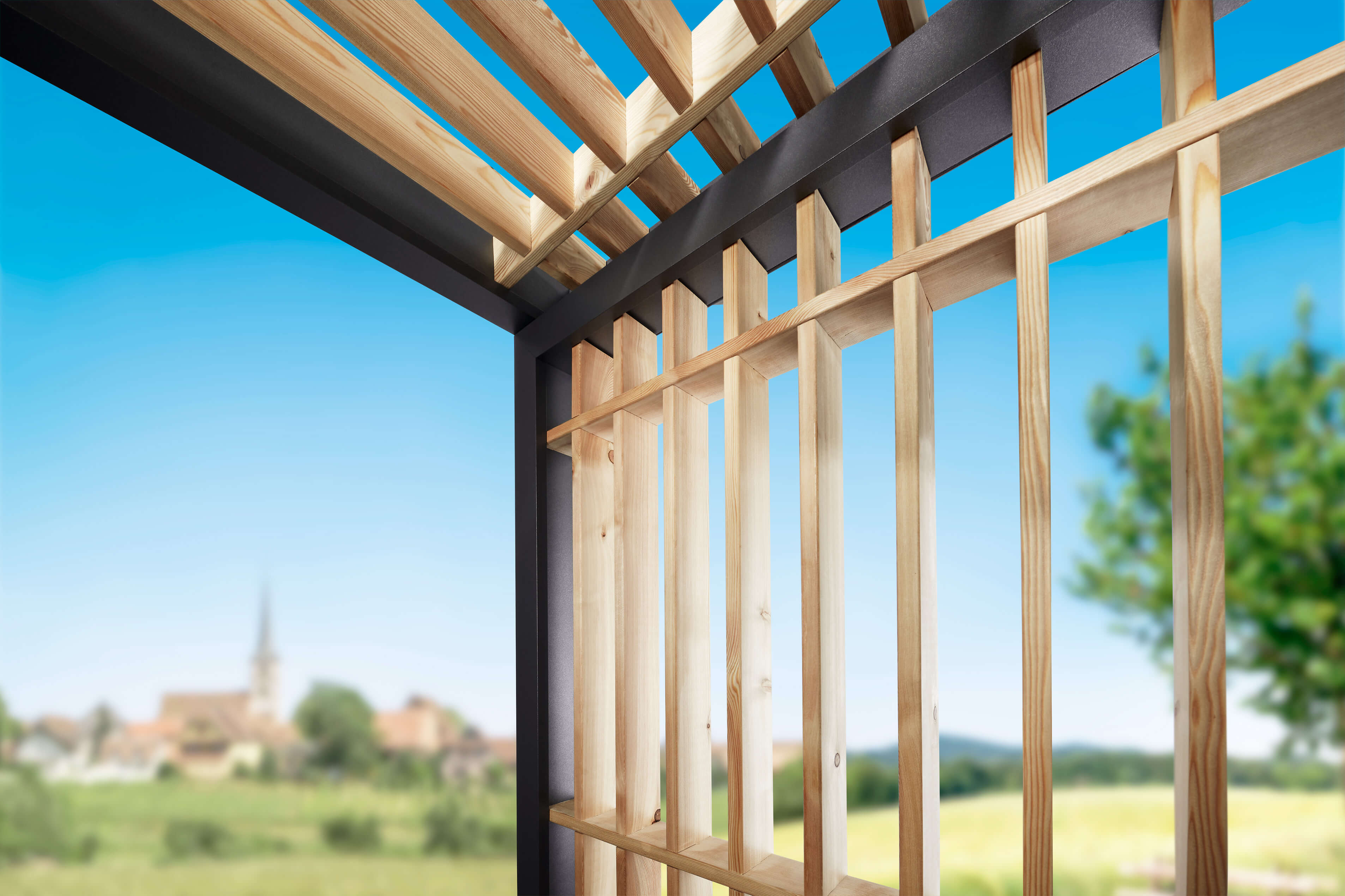 Aluminium Timber Line Canopy With Integral Drainage