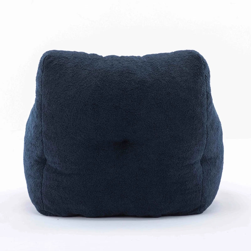 Soft Tufted Foam Snuggle Chair in Blue with Teddy Fabric – No Assembly Needed, 100x94x70 cm