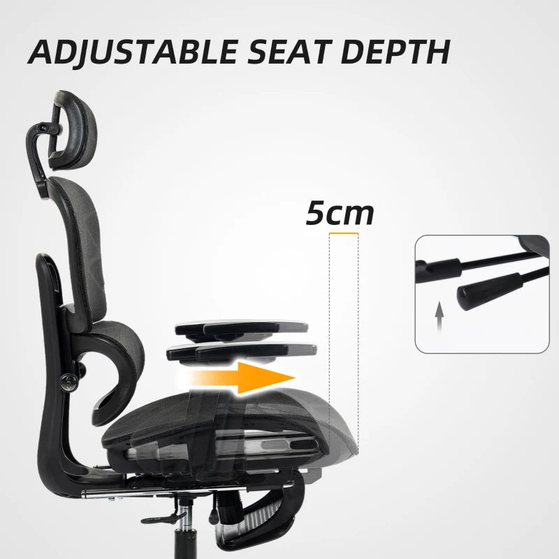 Ergonomic Multi-Adjustable Black Mesh Office Chair for Ultimate Comfort and Support - Perfect for Home and Office Use