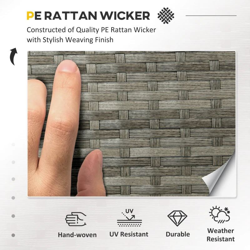 5-Piece Dark Blue Rattan Garden Furniture Set with Dining Table and Cushions - Outdoor Patio Seating