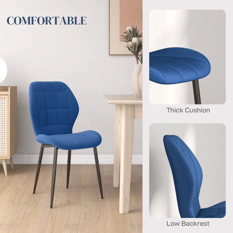 Set of 4 Dark Blue Velvet Tub Dining Chairs - Stylish Relaxed Design for Modern Home Decor