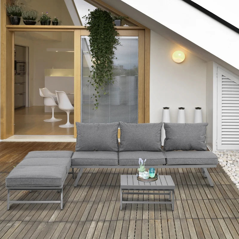 Grey metal outdoor sofa sale