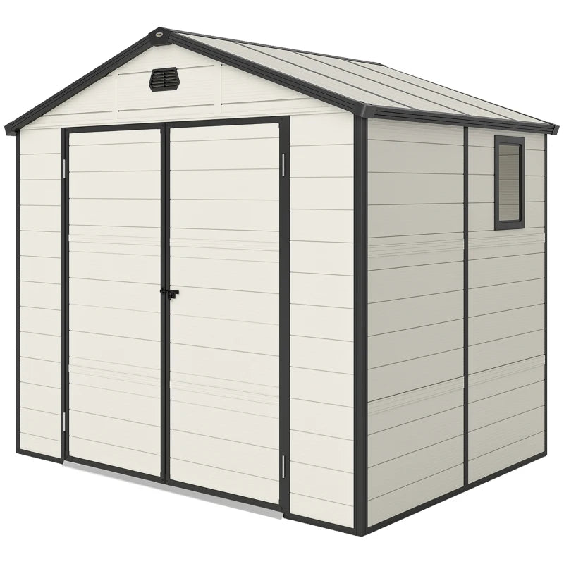 Cream White 7.9ft x 6.2ft Aluminium Frame and Plastic Walled Shed
