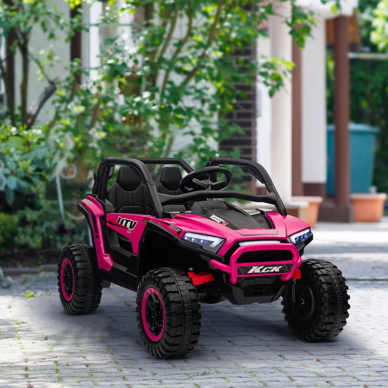 Pink 2 Seater Electric Ride On Truck with Remote Control 24V Battery Powered Car
