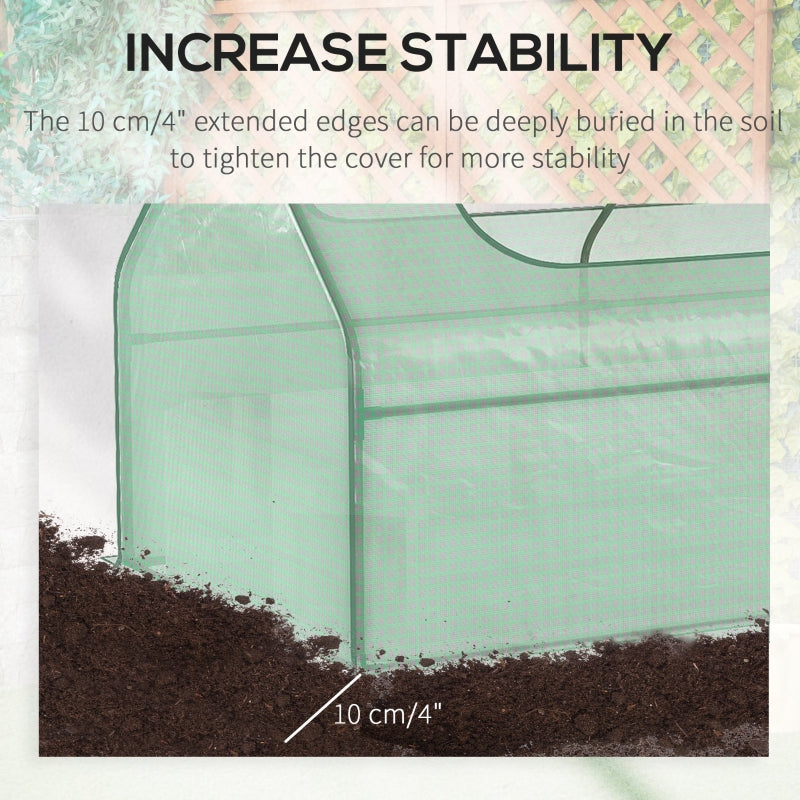 Green Steel Raised Garden Bed with Greenhouse, Planter Box & Roll-Up Window