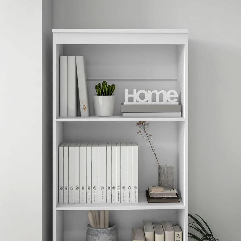 Elegant 180cm Tall White Bookcase with Shelves and Drawers - Perfect for Home or Office Storage