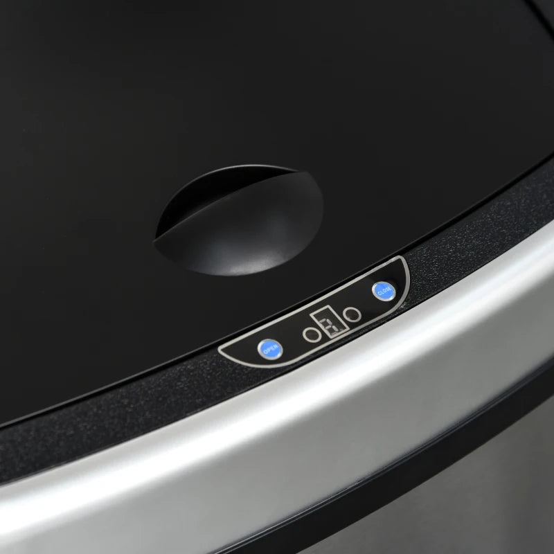 Stainless Steel 48L Touchless Kitchen Sensor Dustbin - Automatic Silver Rubbish Garbage Waste Bin for Home & Office