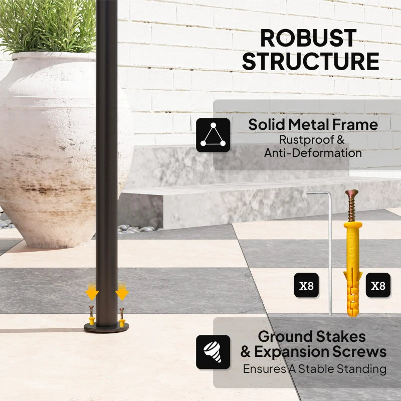 8' x 5' Beige Double Tiered BBQ Grill Gazebo Canopy with LED Lights, 2 Side Shelves & Hooks