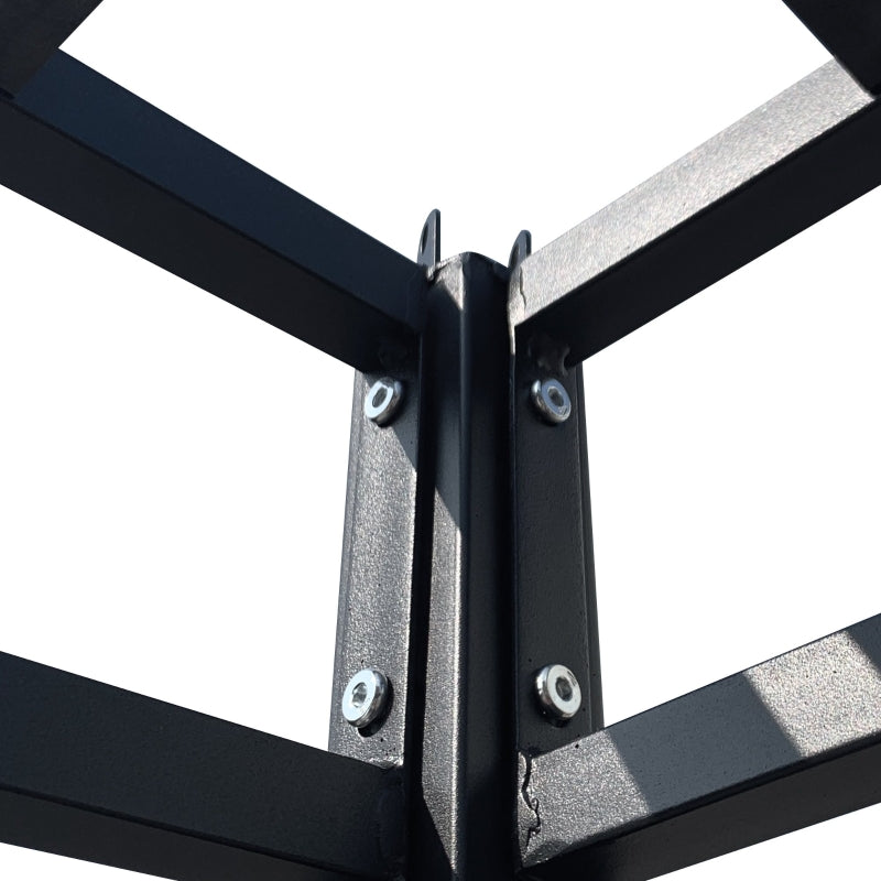 Grey 4m x 3.35m Gazebo With 2 Tier Roof