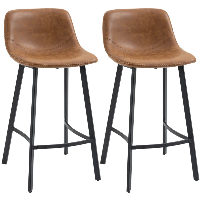HOMCM Set of 2 Kitchen Stools - 97cm Height, Sturdy Brown Design for Dining & Bar Use