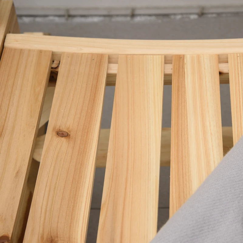 Natural Wood 2-Seater Rocking Bench Loveseat - Rustic Style