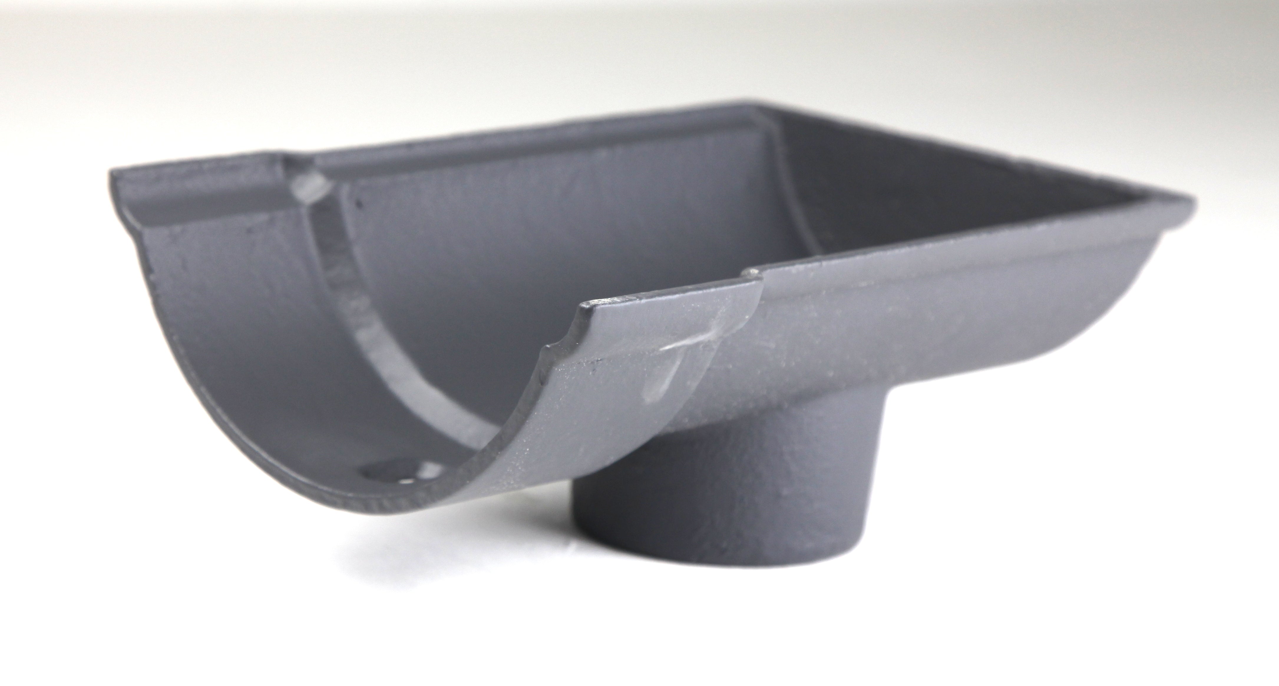 Hargreaves Cast Iron 115mm External Beaded Half Round 65mm Dropend Outlet - Primed