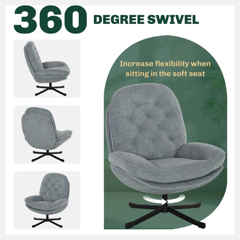 Stylish Grey Swivel Armchair for Ultimate Relaxation and Comfort in Your Living Space