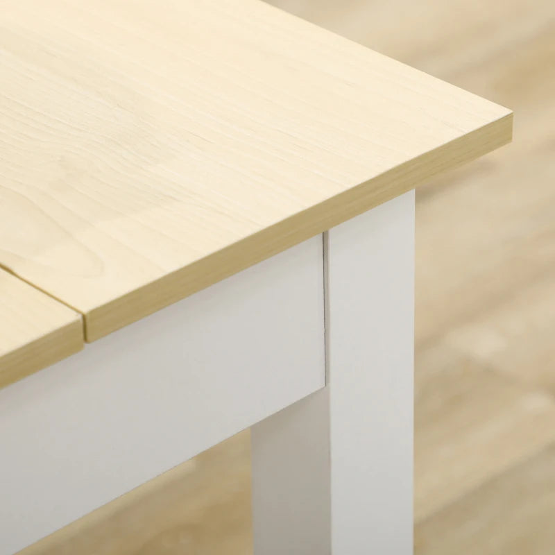 Modern Oak Dining Table for 4-6, Wood Effect Top, Sturdy Thick Legs, 120x70x75cm, Ideal for Kitchen & Living Room