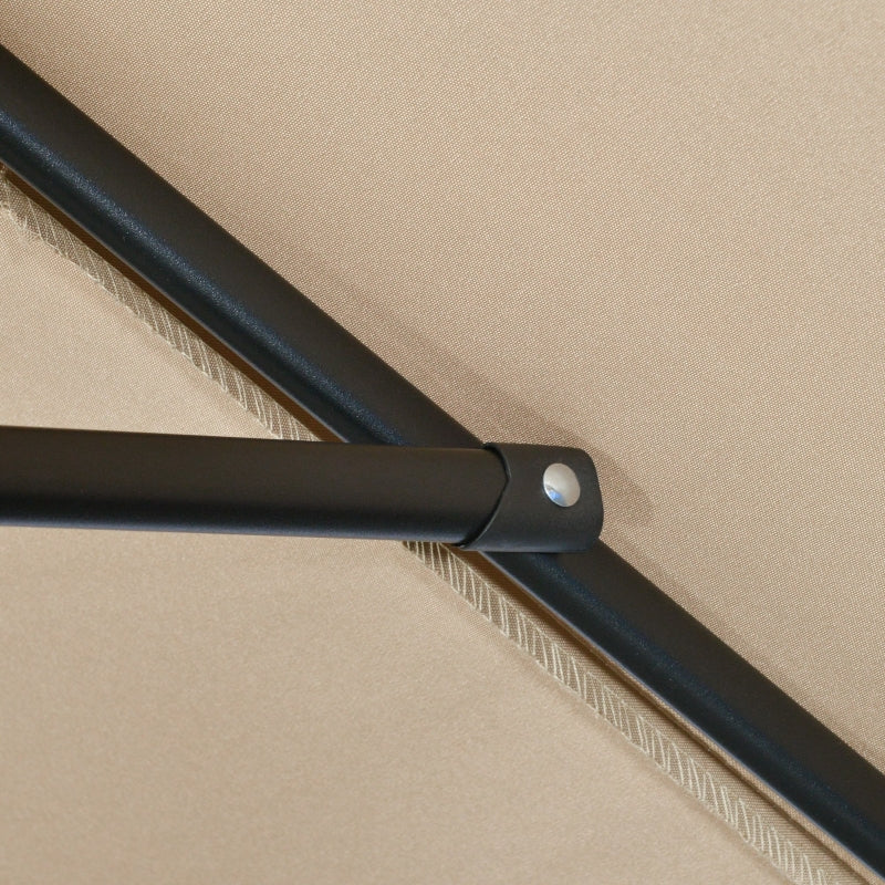 Rectangular Khaki Garden Parasol Umbrella with Tilt and Crank