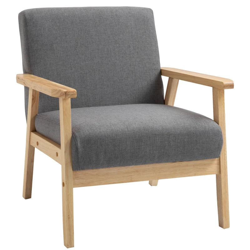 Minimalist Wooden Frame Accent Chair with Comfortable Padded Seat for Stylish Living Spaces