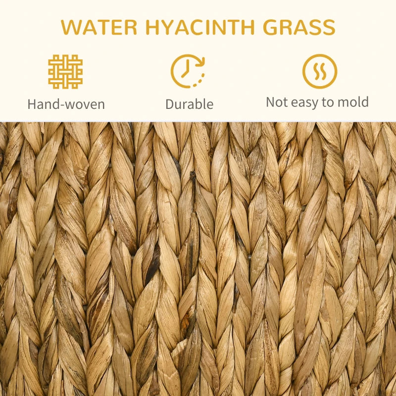 Wicker Cat Bed House Stool with Washable Cushion 44x43x41cm for Stylish Pet Comfort